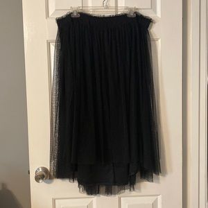 LC Lauren Conrad Black Polka Dot Tulle Skirt